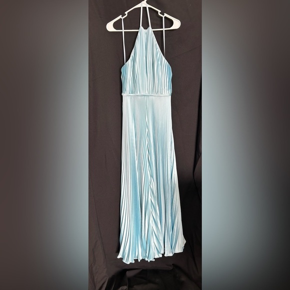 Ieena for Mac Duggal 27457 NWT Halter Neck Keyhole Detail Pleated Jumpsuit - Picture 1 of 5